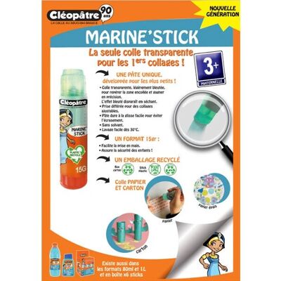 Colle en stick marine bleu transparent Cléopâtre - Publicité Colle en stick marine bleu transparent Cléopâtre - Publicité
