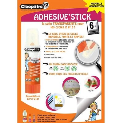 Cleopatre BA21ADx6 - Pegamento en Barra Transparente - Pegamento para Niños Cleopatre BA21ADx6 - Pegamento en Barra Transparente - Pegamento para Niños