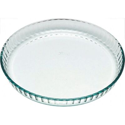 Tăviță rotundă din sticlă Pyrex - 25cm - Sigură pentru cuptor și microunde Tăviță rotundă din sticlă Pyrex - 25cm - Sigură pentru cuptor și microunde