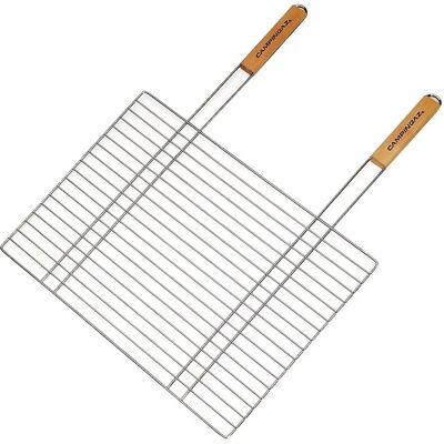 Campingaz Grelhador Duplo 53x39cm - Cromado, Pegadores de Madeira Campingaz Grelhador Duplo 53x39cm - Cromado, Pegadores de Madeira