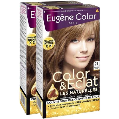 Eugène Color & Éclat Châtain Clair Auburn - Coloration Permanente - Pack 3 + Accessoires - Publicité Eugène Color & Éclat Châtain Clair Auburn - Coloration Permanente - Pack 3 + Accessoires - Publicité