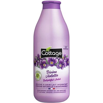 Gel Douche Lait de Violette Cottage - Hydratant, Ingrédients Naturels - Publicité Gel Douche Lait de Violette Cottage - Hydratant, Ingrédients Naturels - Publicité
