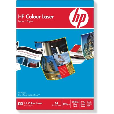 Papier HP pour imprimantes laser couleur - 120 g/m² - 500 feuilles - A4 - Mat - Publicité Papier HP pour imprimantes laser couleur - 120 g/m² - 500 feuilles - A4 - Mat - Publicité