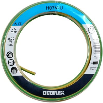 Debflex Sztywny Kabel Miedziany 2,5mm² Żółty/Zielony - Kabel Elektryczny Debflex Sztywny Kabel Miedziany 2,5mm² Żółty/Zielony - Kabel Elektryczny