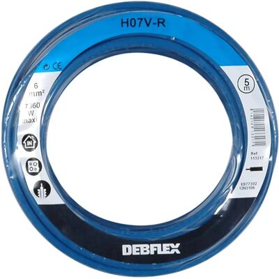Debflex H07V-R 6mm² Blue Cable 5m Debflex H07V-R 6mm² Blue Cable 5m