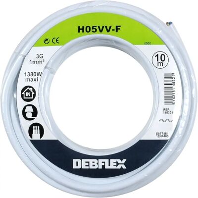 DEBFLEX Cable Flexible Blanco 10m - Cables Eléctricos DEBFLEX Cable Flexible Blanco 10m - Cables Eléctricos