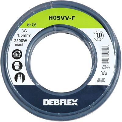 Câble souple gris H05VV-F Debflex 3G 1,5mm² - Câble Câble souple gris H05VV-F Debflex 3G 1,5mm² - Câble