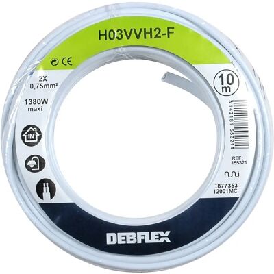 Câble souple blanc DEBFLEX 2x0.75mm² - Câble Câble souple blanc DEBFLEX 2x0.75mm² - Câble