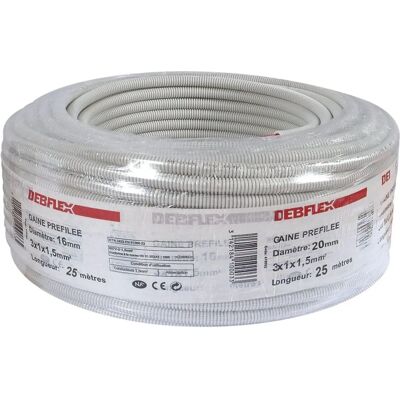 Gaine pré-câblée ICTA DEBFLEX 3x2.5mm² 20mm Ø - 25m Gaine pré-câblée ICTA DEBFLEX 3x2.5mm² 20mm Ø - 25m