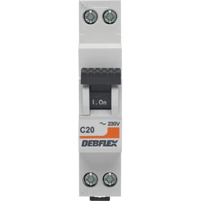 Debflex 20A 3KA fase en neutraal schakelaar Debflex 20A 3KA fase en neutraal schakelaar