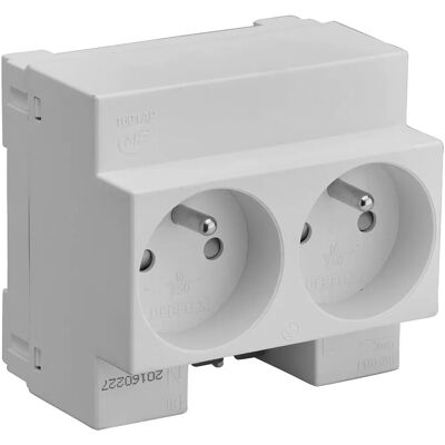 DEBFLEX 10/16A Prise double modulaire grise - Power Outlet DEBFLEX 10/16A Prise double modulaire grise - Power Outlet