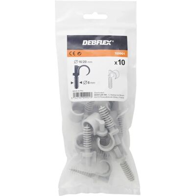 Debflex Ø 16 tot 20 mm - Eenvoudige paraplu clips - 10 stuks Debflex Ø 16 tot 20 mm - Eenvoudige paraplu clips - 10 stuks