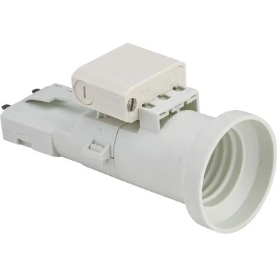 DEBFLEX E27 Blanc - Douille 75W + fiche - Prise électrique - Publicité DEBFLEX E27 Blanc - Douille 75W + fiche - Prise électrique - Publicité