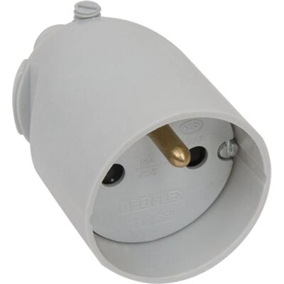 Connecteur femelle gris 16A 2P+T debflex - Connecteur électrique Connecteur femelle gris 16A 2P+T debflex - Connecteur électrique