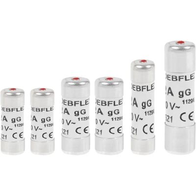 DEBFLEX Sicherungsset - 6 Keramik-Sicherungen mit Anzeigen DEBFLEX Sicherungsset - 6 Keramik-Sicherungen mit Anzeigen