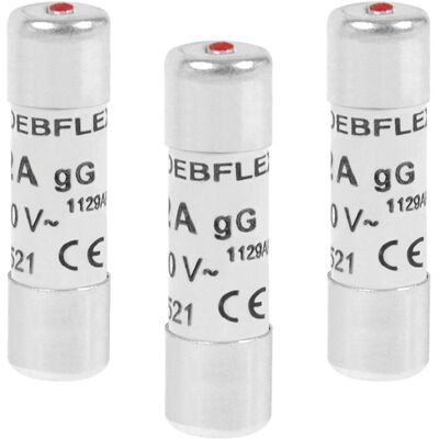 DEBFLEX Modell - 3 Keramische Sicherungen mit Indikator - 32A, 10,3x38 mm - Sicherung DEBFLEX Modell - 3 Keramische Sicherungen mit Indikator - 32A, 10,3x38 mm - Sicherung