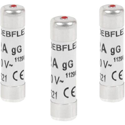 DEBFLEX Fusible en céramique avec voyant - 20A 400V - Pack de 3 DEBFLEX Fusible en céramique avec voyant - 20A 400V - Pack de 3
