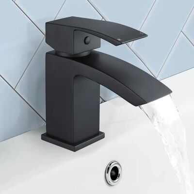 NES Home - Seirra Cloakroom Waterfall Mono Mixer - Matte Black - Tap NES Home - Seirra Cloakroom Waterfall Mono Mixer - Matte Black - Tap