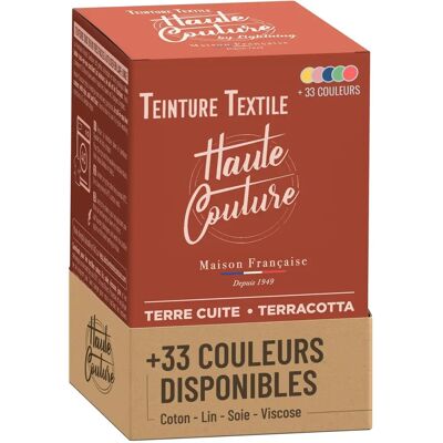 Teinture textile Haute Couture Terre Cuite - Teinture, sel, fixateur - Publicité Teinture textile Haute Couture Terre Cuite - Teinture, sel, fixateur - Publicité