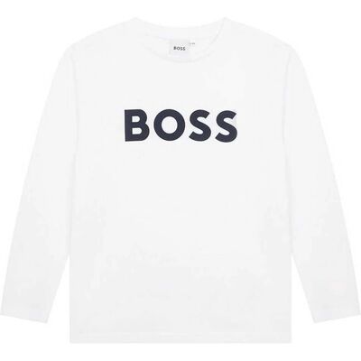 T-shirt bianco a maniche lunghe in cotone BOSS - Blouse T-shirt bianco a maniche lunghe in cotone BOSS - Blouse