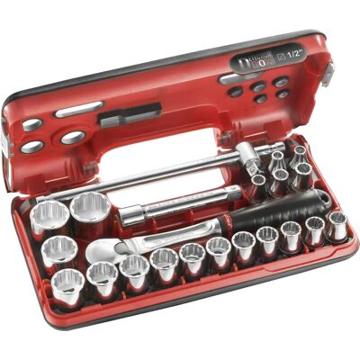 Facom SL.DBOX412 12Pt Detection Box Socket Set - 22 Piece Metric Facom SL.DBOX412 12Pt Detection Box Socket Set - 22 Piece Metric