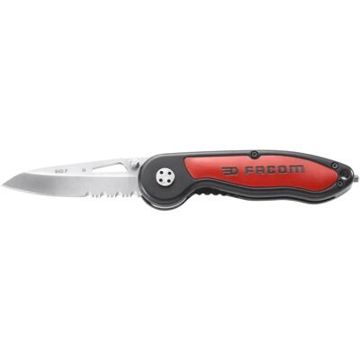 Facom 840.FPB Klappmesser - Sicherheitsverschluss, Einhand-Schnellöffnung, Eisschlagspitze, Nylonhülle Facom 840.FPB Klappmesser - Sicherheitsverschluss, Einhand-Schnellöffnung, Eisschlagspitze, Nylonhülle
