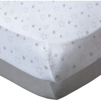 Babycalin Babycalin Étoile Gris Jersey Draps - Lit Babycalin Babycalin Étoile Gris Jersey Draps - Lit