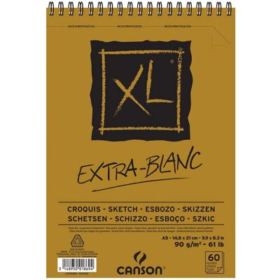 Canson XL Spiral Skizzenbuch - Extra Weiß - 90g/m² - A5 Canson XL Spiral Skizzenbuch - Extra Weiß - 90g/m² - A5