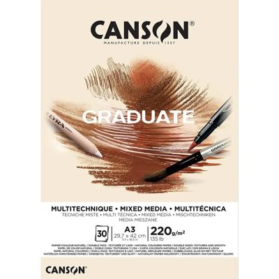 Canson Graduate A3 Yellow Ochre Mixed Media Pad - Mixed Media Pad Canson Graduate A3 Yellow Ochre Mixed Media Pad - Mixed Media Pad