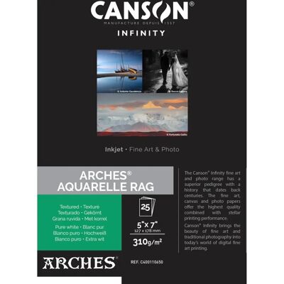 Canson Infinity Arches Aquarelle - Papier artystyczny - 25 arkuszy - 12.7x17.8cm - 310g Canson Infinity Arches Aquarelle - Papier artystyczny - 25 arkuszy - 12.7x17.8cm - 310g