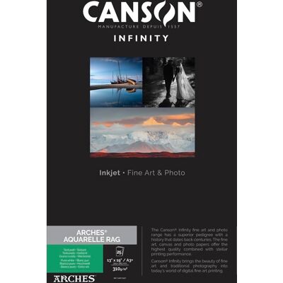Canson Infinity Arches Aquarelle Rag A3+ 25 ark 310g kunstnerpapir Canson Infinity Arches Aquarelle Rag A3+ 25 ark 310g kunstnerpapir