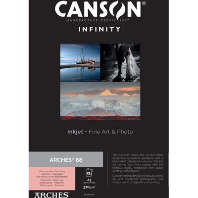 Canson Infinity Arches 88 - Papier Photo A3 25 Feuilles Canson Infinity Arches 88 - Papier Photo A3 25 Feuilles