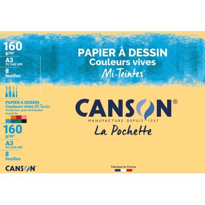 Papier à dessin Mi-Teintes A3 - Lot de 8 Papier à dessin Mi-Teintes A3 - Lot de 8