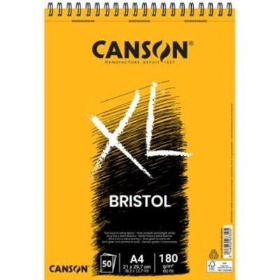 Canson XL Bristol Zeichenblock - 180g, A4, Spiral, 50 Blatt Canson XL Bristol Zeichenblock - 180g, A4, Spiral, 50 Blatt