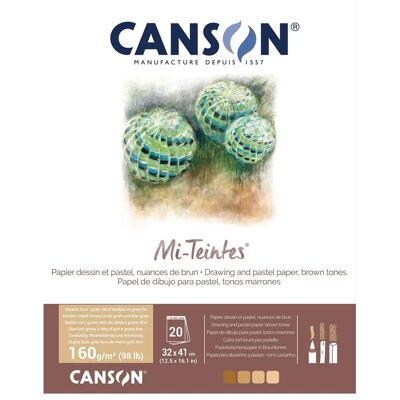 Canson Mi-Teintes Art Paper - 160gsm - 32x41cm - 20 Sheets - Brown Tones Canson Mi-Teintes Art Paper - 160gsm - 32x41cm - 20 Sheets - Brown Tones