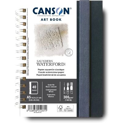 Canson Saunders Waterford Art Book - A5, 300gsm, Cold Pressed, Spiral Canson Saunders Waterford Art Book - A5, 300gsm, Cold Pressed, Spiral