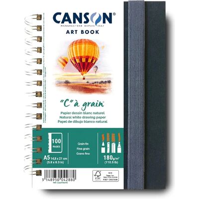 CANSON Art Book C À Grain 100 Pages A5 Paper 180 g Natural White Drawing Book CANSON Art Book C À Grain 100 Pages A5 Paper 180 g Natural White Drawing Book