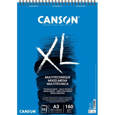 Bloc di Carta da Disegno XL Canson - A3, 50 Fogli, Spiralato Bloc di Carta da Disegno XL Canson - A3, 50 Fogli, Spiralato