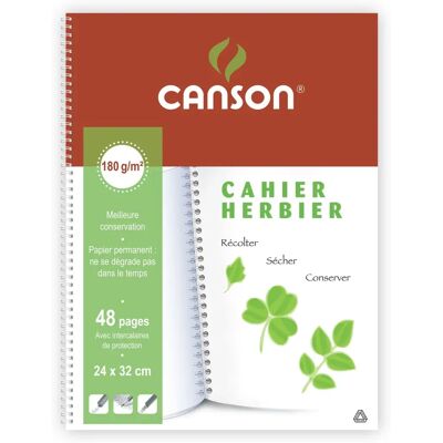 Canson Cahier Herbier - 240x320mm - 48 pages - Reliure spiralée - Publicité Canson Cahier Herbier - 240x320mm - 48 pages - Reliure spiralée - Publicité