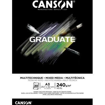 Canson Graduate MIX MEDIA Kunstpapierblock - Schwarz - 20 Blätter Canson Graduate MIX MEDIA Kunstpapierblock - Schwarz - 20 Blätter