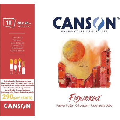 Papier rysunkowy Canson Figueras - Tekstura lnu - 38x46cm - 290G Papier rysunkowy Canson Figueras - Tekstura lnu - 38x46cm - 290G