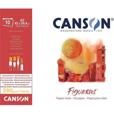 Canson Figueras konstnärspapper - 10 ark, A2, 42x59.4cm - Olja & Pastell Canson Figueras konstnärspapper - 10 ark, A2, 42x59.4cm - Olja & Pastell