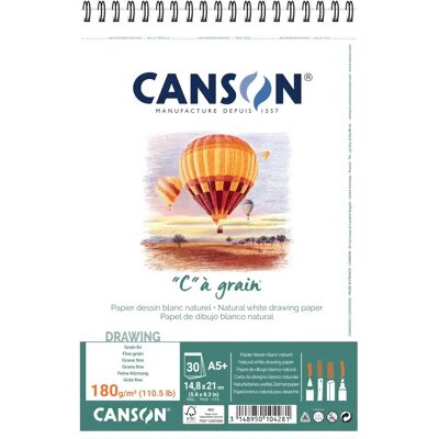 Bloc Canson C Grain A5+ - Papier à Dessin Spiralé - Publicité Bloc Canson C Grain A5+ - Papier à Dessin Spiralé - Publicité