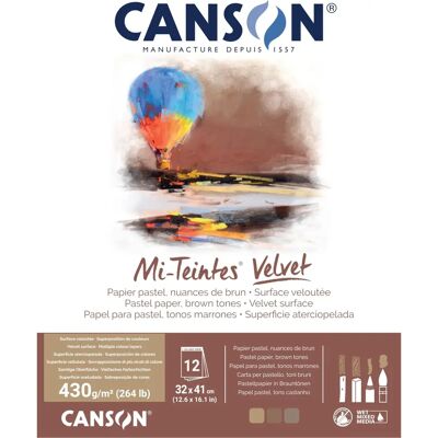 Canson Mi-Teintes Velvet Pad - Brązowe odcienie - 430gsm - 12 kartek - 32 x 41cm - Notatnik Canson Mi-Teintes Velvet Pad - Brązowe odcienie - 430gsm - 12 kartek - 32 x 41cm - Notatnik