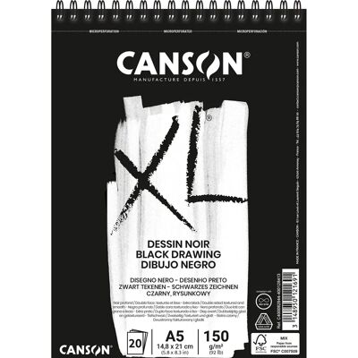 Bloc de papier à dessin XL de Canson - Noir - A5 - 150g - Croquis & Art - Publicité Bloc de papier à dessin XL de Canson - Noir - A5 - 150g - Croquis & Art - Publicité