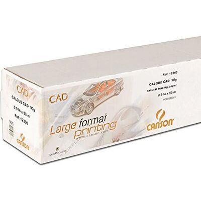 Papier de traceur Canson CAD 50 m Transparent - Papier de dessin - Publicité Papier de traceur Canson CAD 50 m Transparent - Papier de dessin - Publicité