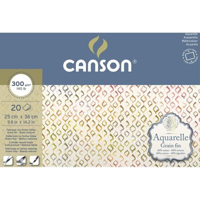 Canson 25x36cm Papier aquarelle 300G Sans acide Canson 25x36cm Papier aquarelle 300G Sans acide