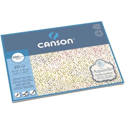 Papier aquarelle Canson - 31x41cm 300g Papier Artistique Texturé Papier aquarelle Canson - 31x41cm 300g Papier Artistique Texturé