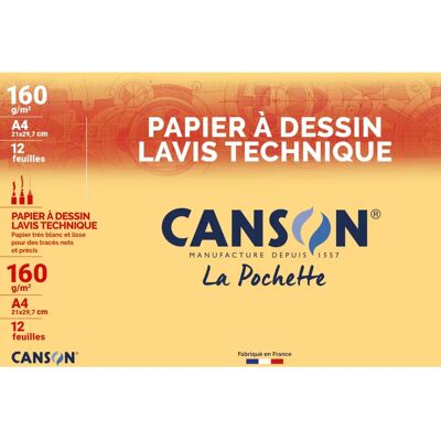 Papier à dessin blanc Canson - A4, 160 g/m² - Lot de 3 Papier à dessin blanc Canson - A4, 160 g/m² - Lot de 3