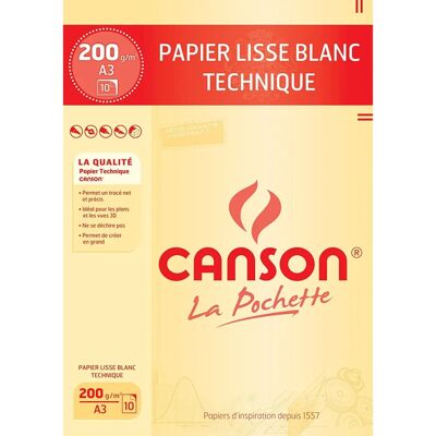 Papier do rysunku Canson - 10 Arkuszy - Do tuszu i ołówka Papier do rysunku Canson - 10 Arkuszy - Do tuszu i ołówka